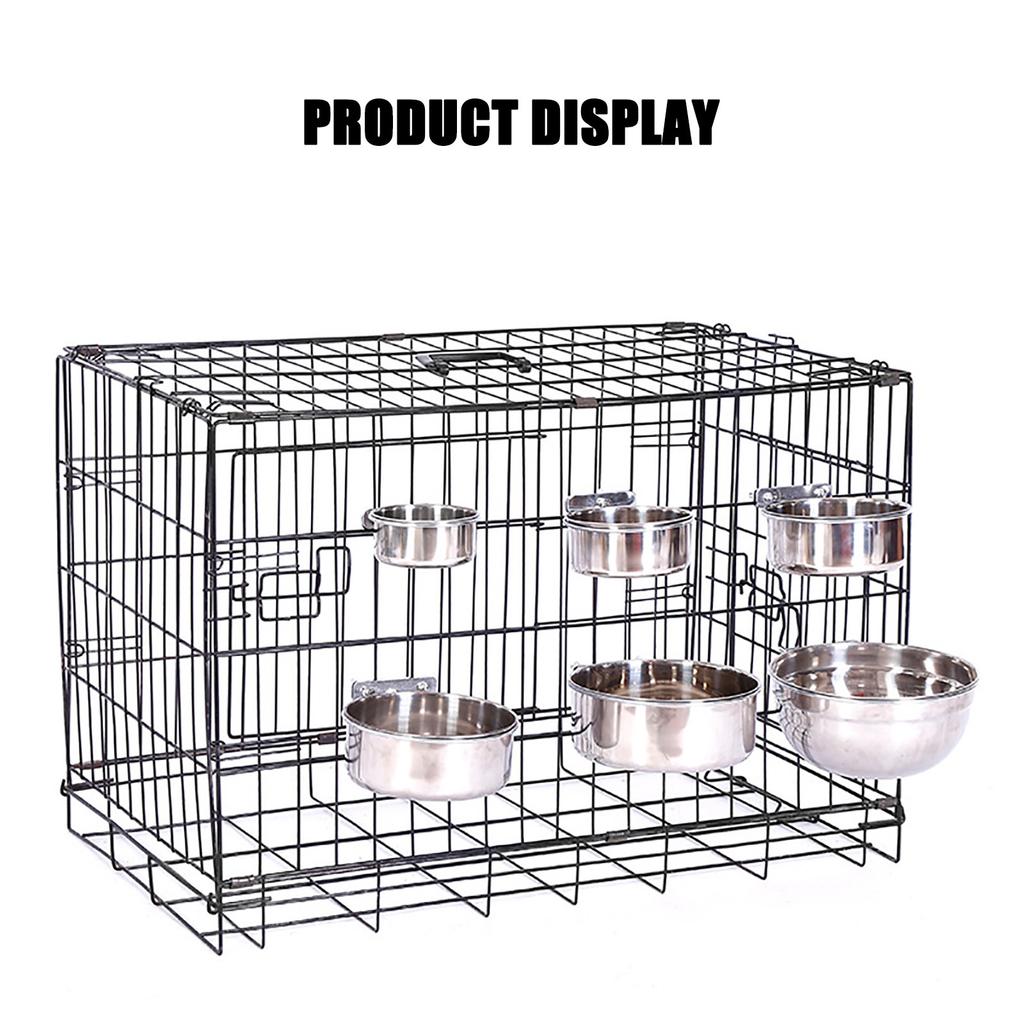Ordinary Stainless Steel Dog Bowl Dog Cage Hanging Fixed Dog Basin