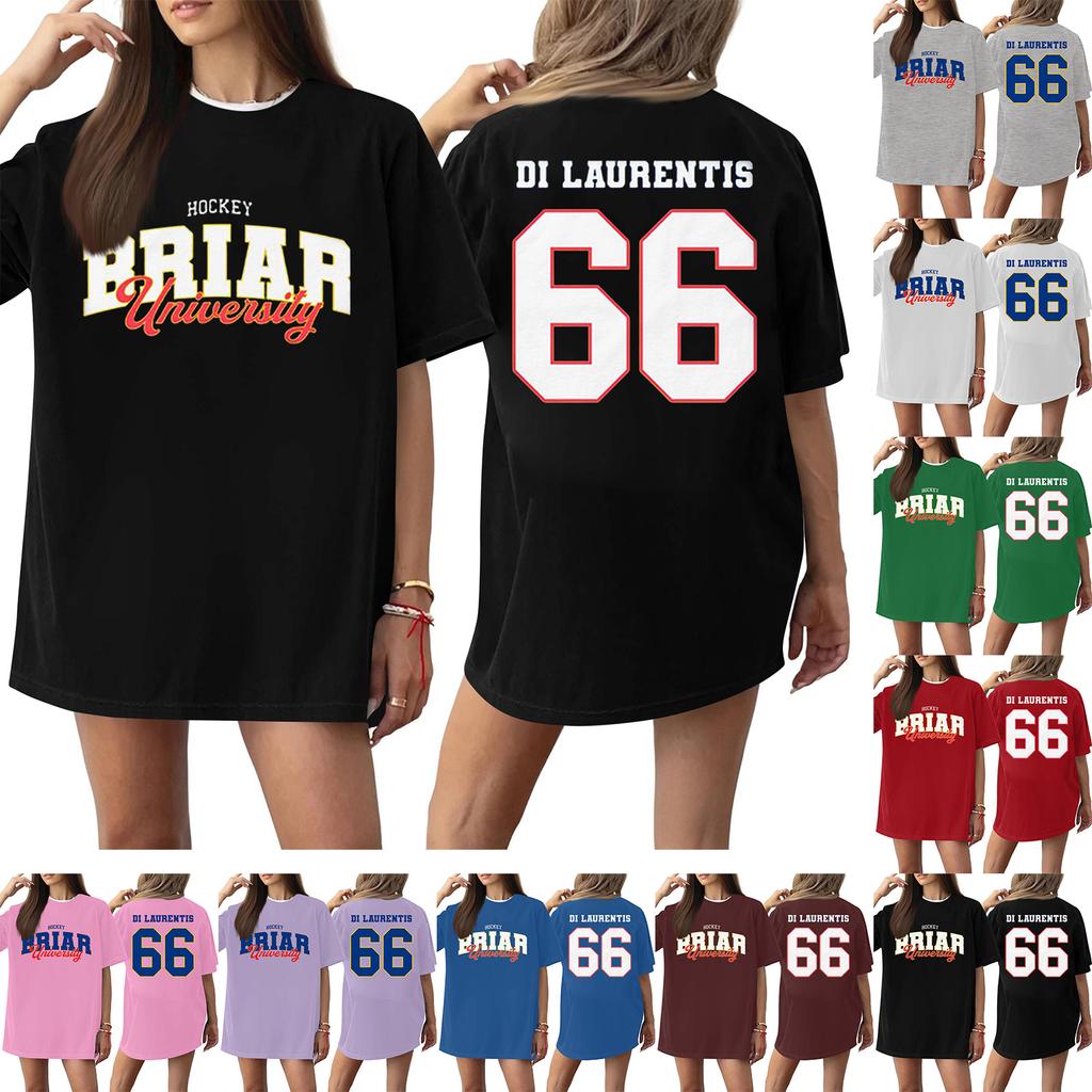 Women's Casual Short Sleeve T-Shirt Letter Print Loose Fit Crew Neck Top Lightweight Comfortable Soft Fabric Daily Wear