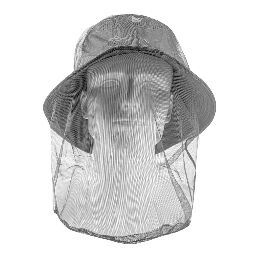 1Pc Ultra Large & Long Extra Fine Holes Mesh Soft Durable Fly Screen Premium Mosquito Insect Head Net Face Protector Camping Cap