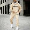 Mens Casual Hooded Tracksuit Set Fleece Lined Loose Fit Printed Streetwear Teens Young Adults