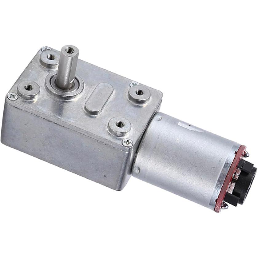10RPM DC Worm Gear Motor 12V High Reduction High Dc Motor with Encoder Srong Self-Locking 6mm Output Shaft Gear Reduction Box Worm Gear Motor High