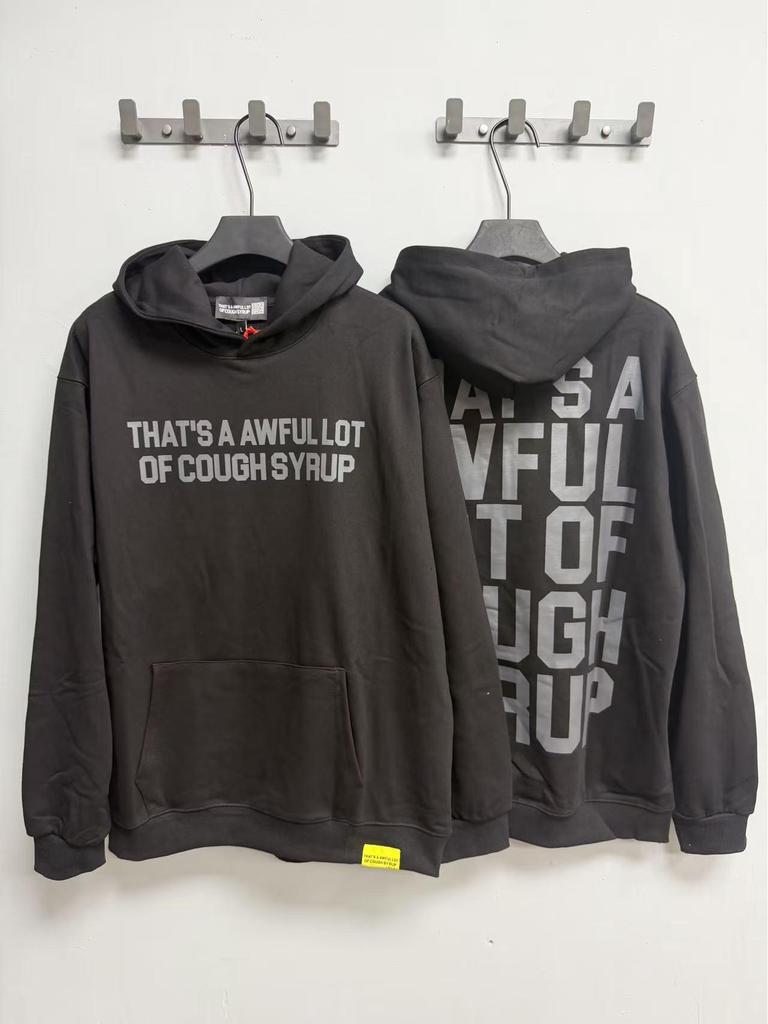 Módní americký styl Dlouhý rukáv Volná mikina pro muže a ženy - Vysoká gramáž Design s kašlovým sirupem