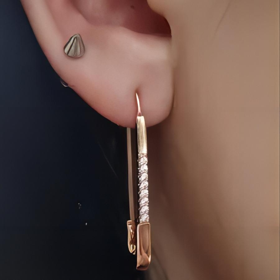 Copper Fashionable Zircon Studded Earrings Trendy Ol Look For Women 2024