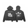 Unisex Vintage Washed Cotton Hoodie With Graphic Print Loose Fit Streetwear