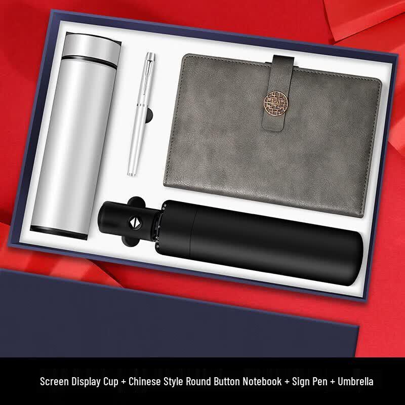 Smart Business Gift Set with Notebook, Pen, Cup & Umbrella