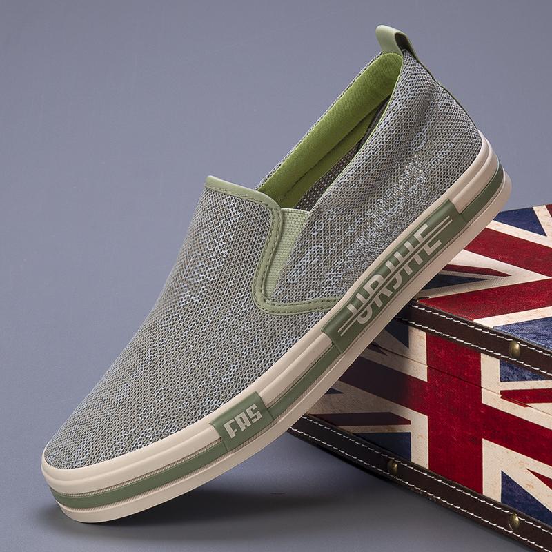 

Весна-літо Повсякденне чоловіче парусинове взуття Чоловіче взуття без сліпів у корейській версії Трендове чоловіче взуття № 23608 42 зелений