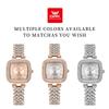 OPK 6048 Full Diamond Quartz Watches for Women Elegant Fashion Rose Gold Steel Strap Waterproof Luxury Ladies Dress Wristwatches