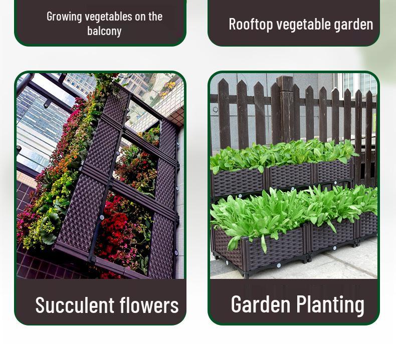 Large Outdoor Plastic Elevated Vegetable Planter Box for Balcony Gardening