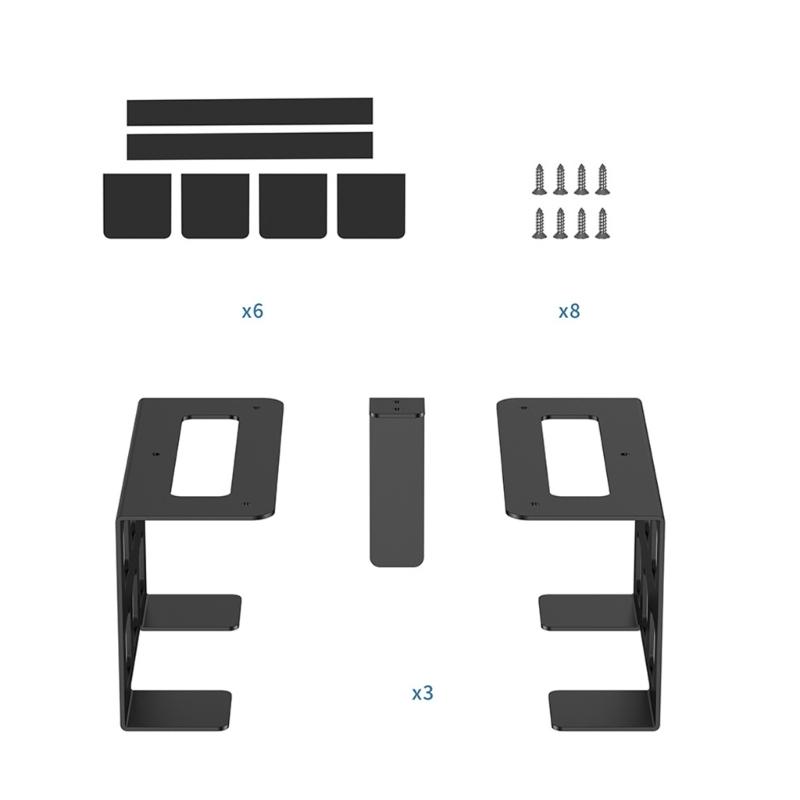 Space Saving Aluminum Under Table Holder Perfect For Organizing Game Systems Player And Small Computers