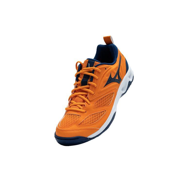 Mizuno Dynablitz Shock Absorbing Non-Slip Durable Low-Top Volleyball Shoes Unisex Shoes Orange Dark-Blue V1GA212160