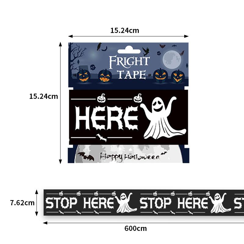 1PC Halloween Props Window Prop Warning Line Plastic Skull Head Warning Tape Signs Halloween Decoration Witch Balloons Lot