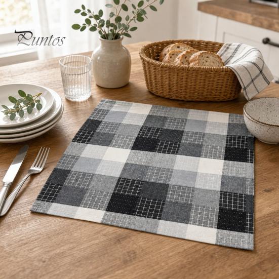Hotel Quality Fabric Napkins Colorful Buffalo Check Napkin, Plaid Cotton Linen Retro Washable Cloth Decorative for Wedding Napkin Dinner Table,