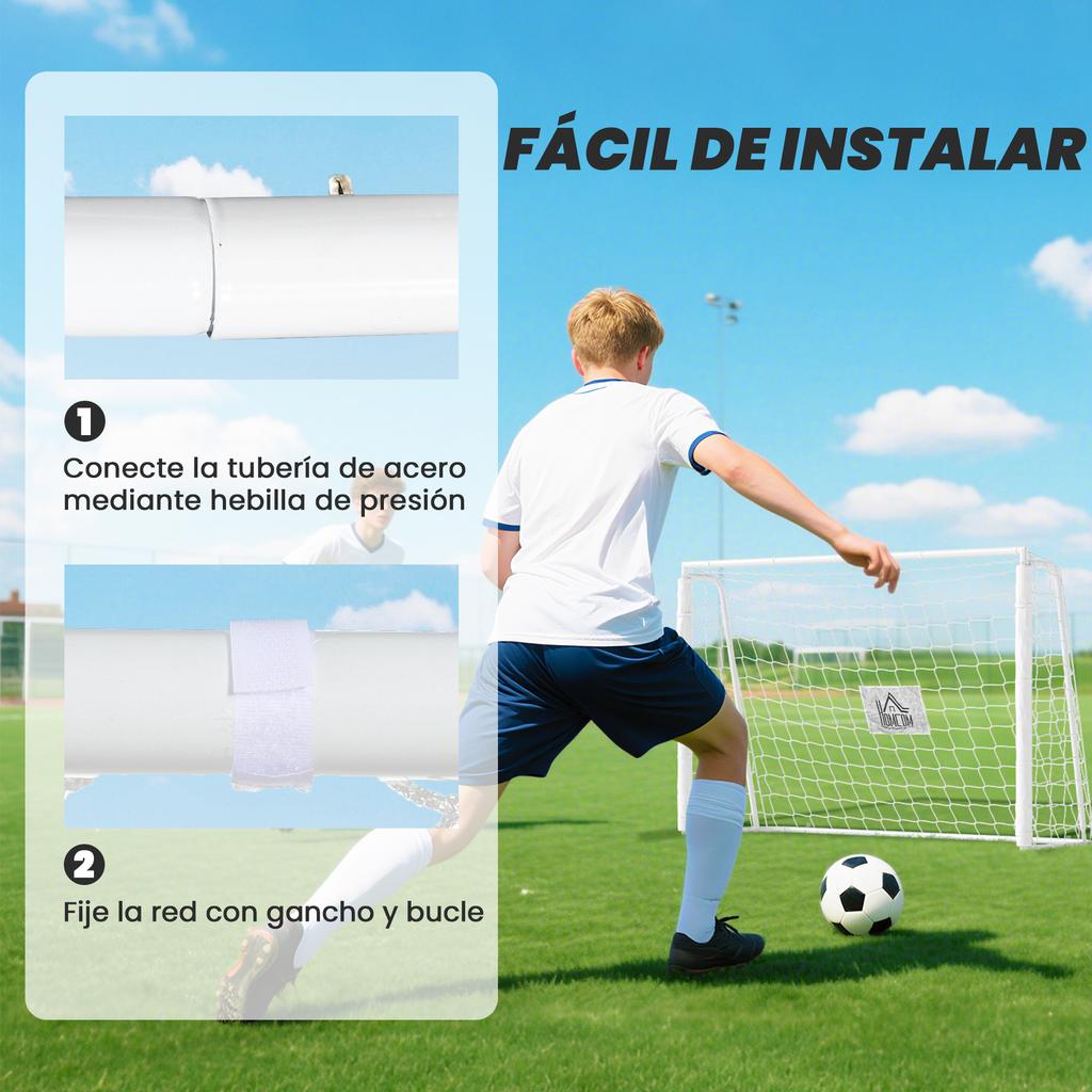 Soccer Goal with Metal Stand and Net, 186 X 62 X 123 Cm, White