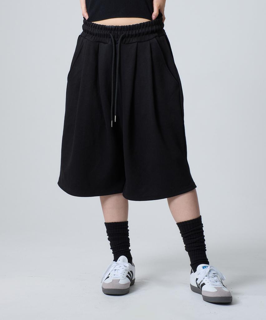 UNKNOWN PLANET Daily Wide Sweat Shorts Pants Black