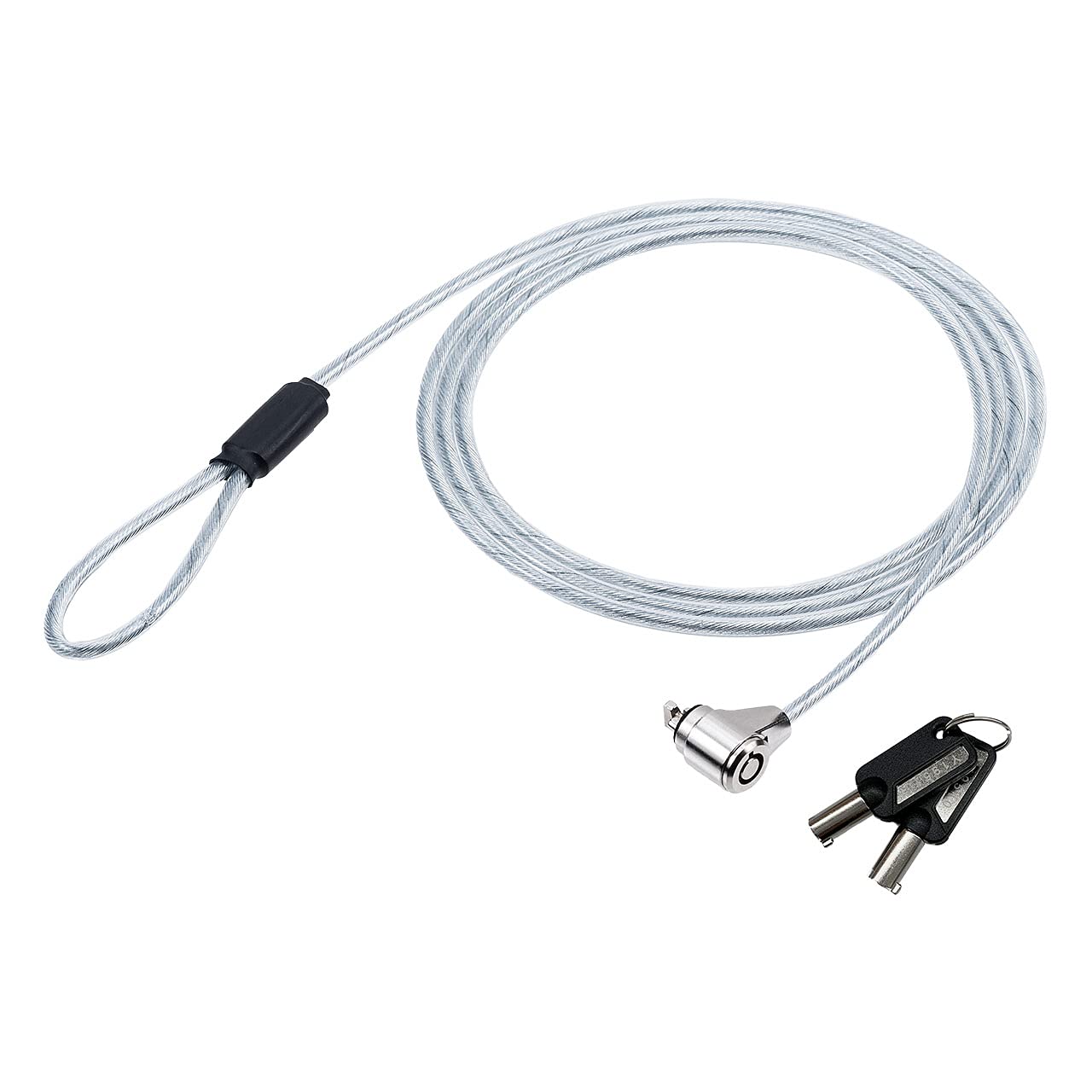 

Sanwa Direct Security Wire, Ultra-Compact Cylinder, Wire Length Approx. 1.5m, 3x7mm Slots, Kensington Lock, Straight Cord, 200-SL086