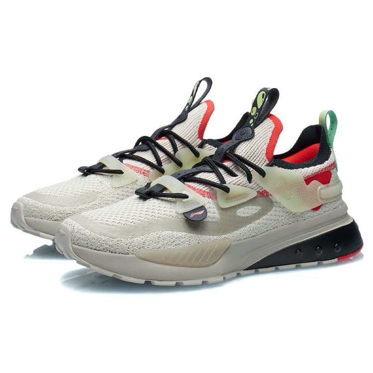 Li-Ning Jizhu Integrated Weave Trendy Casual Low-Top Running Shoes Men Sneakers White Gray AGLR189-1