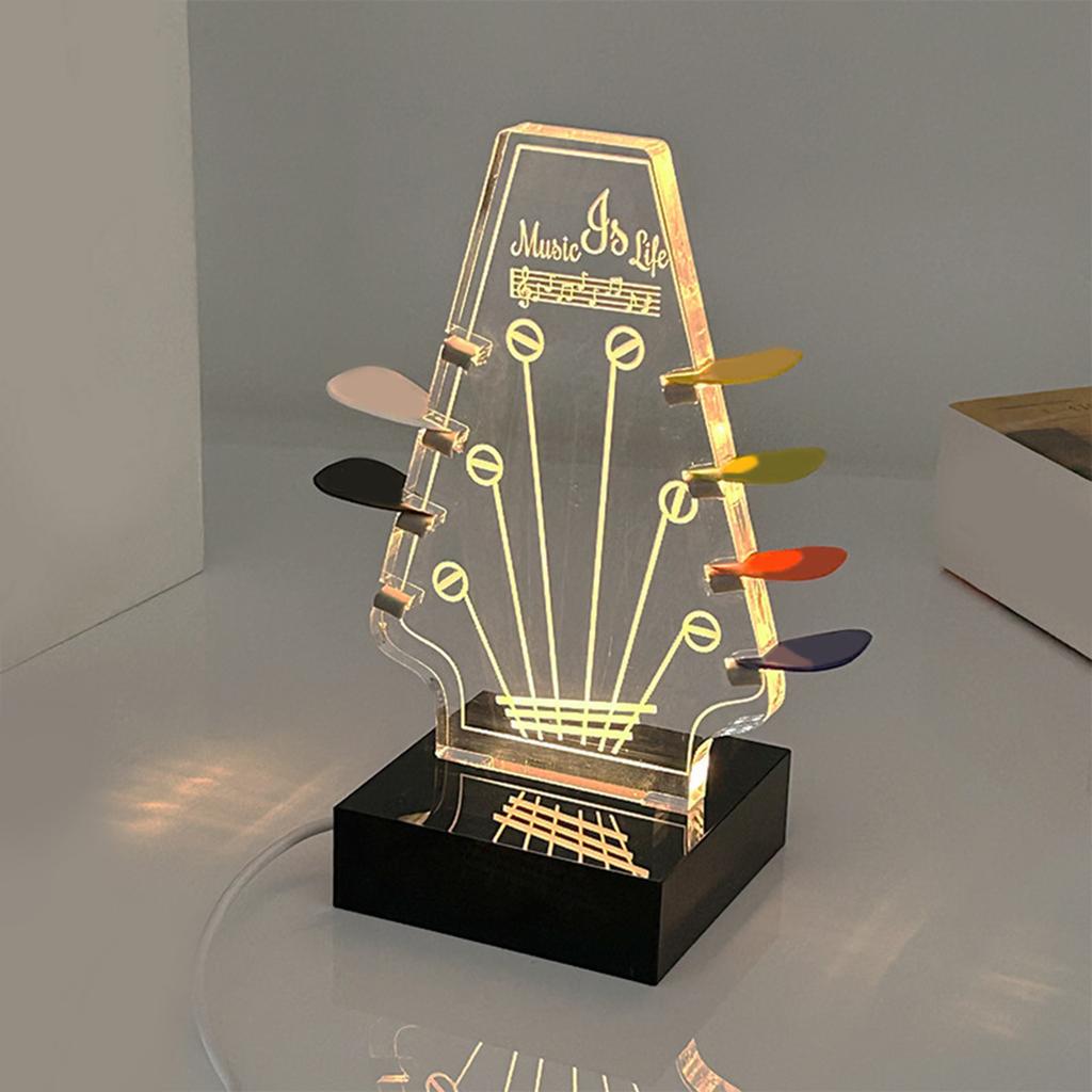 Gitarplekter Utstillingskasse Akryl Gitarutstillingsstativ Klar Gitarplekterstativ Plekterboks med Sokkel Gitarplekterholder
