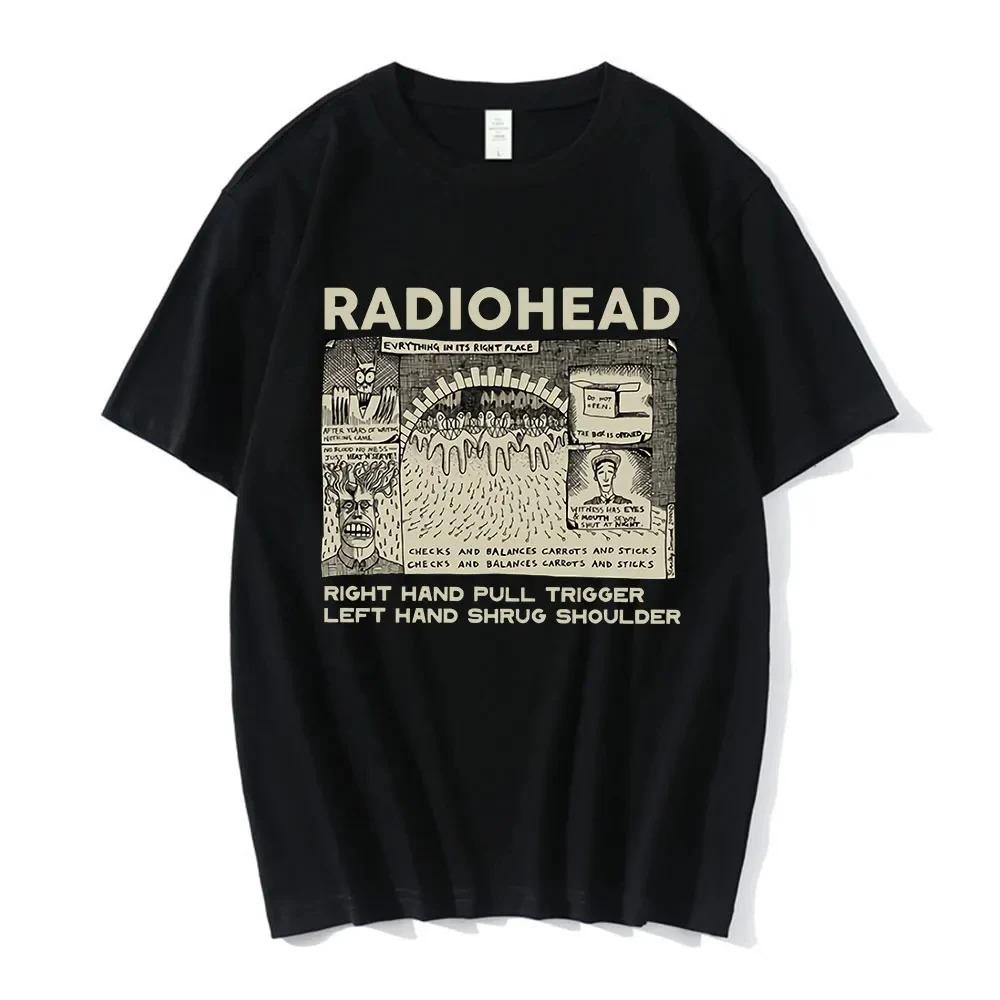 Vintage tričko Rocková kapela Radiohead Pánské 100% bavlna Trička Hip Hop The Bends Potisk hudebního alba Tričko Oversize Top