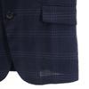 417EDIFICE Check Pattern Suit Setup S Navy Thin Men's Used