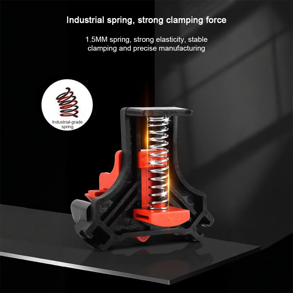 4pcs 90° Corner Clamps For Woodworking Fast Adjustable Quick Spring Loaded Woodworking Clamps Cabinets Photo Framing