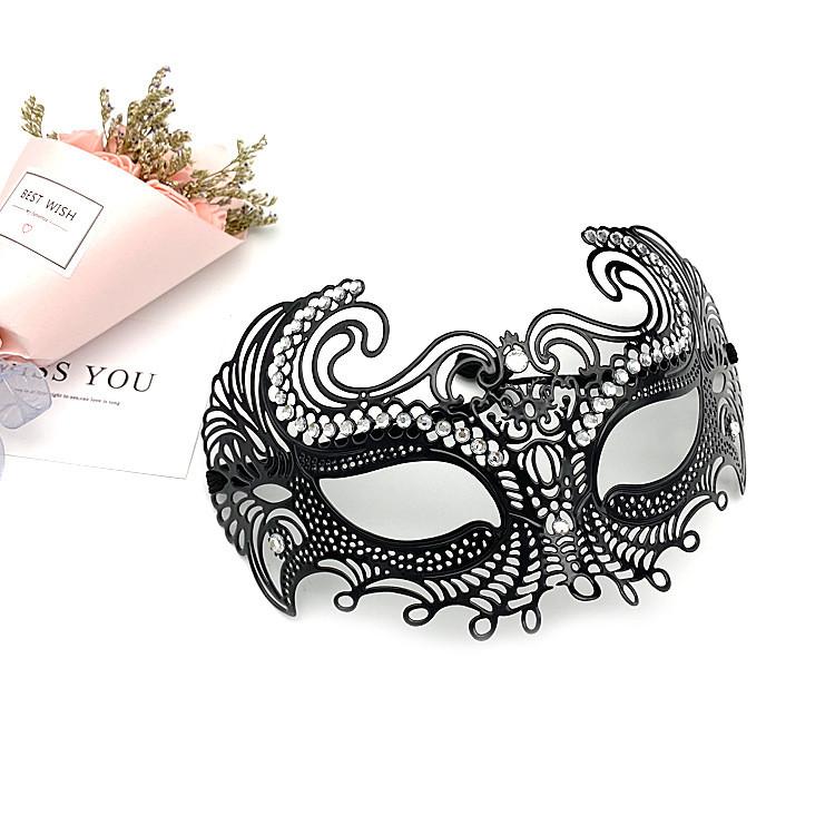 Metal Mask For Adults With Water Drill Decoration For Halloween And Cosplay Parties