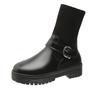 Designer Damen Casual Stiefeletten Lolita Strickstiefel Mode Damenschuhe Koreanischer Hot Sale Alleskönner High Heels Botas Mujer