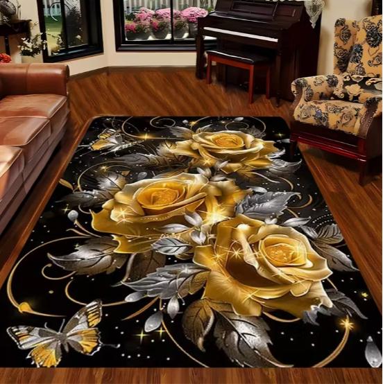 Elegant Colorful Butterfly Design Carpet Suitable for Living Room Bedroom Study Game Room Perfect Room Decoration