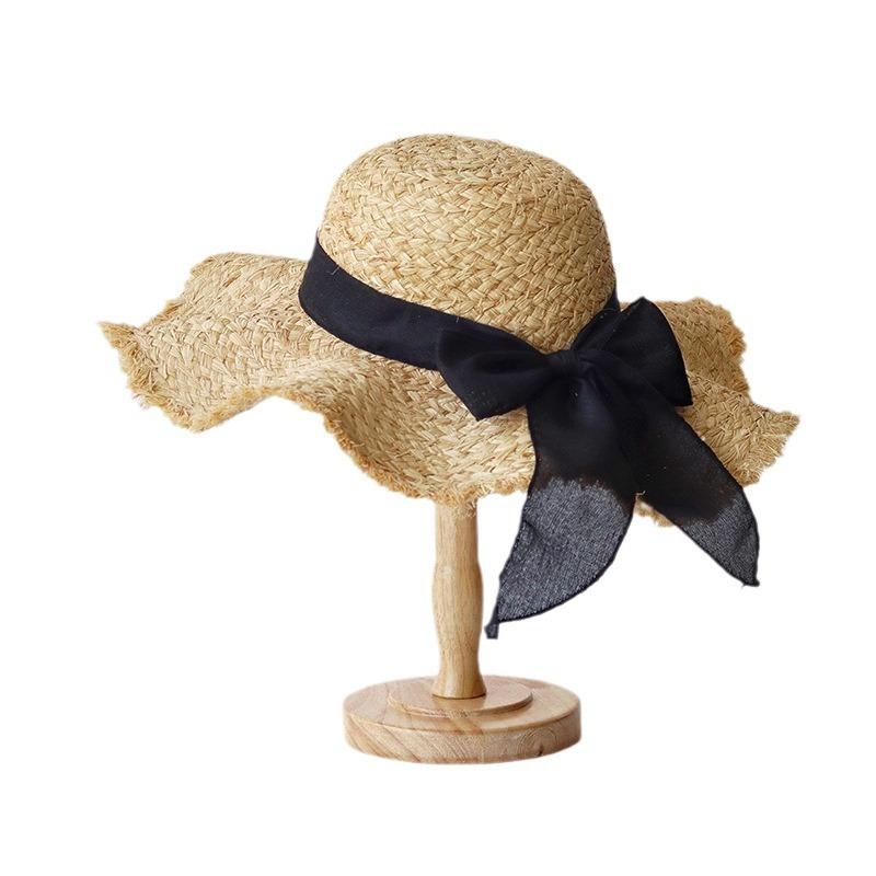 Lafite Straw Hat Women'S Rough Edge Hat, Summer Literary Sun Hat, Long-Term Stock, Fresh And Sweet Big Brim