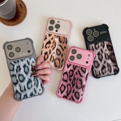 Custodia Lussuosa Antiurto con Fantasia Leopardata per iPhone 17 Air 16 15 14 13 Pro Max Plus Protezione Finestra Grande Copertura in TPU