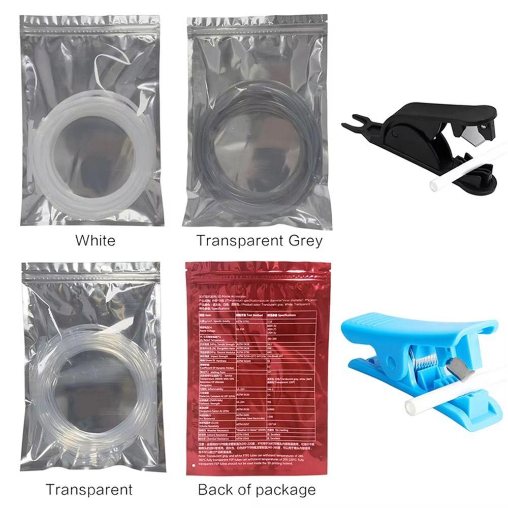 PTFE 3D Printer Feeding Tube 4x2.5mm 4 Meters Long PTFE Tube with Cutter Teflonto Pipe for Bambu Lab P1S AMS A1 Mini Consumable