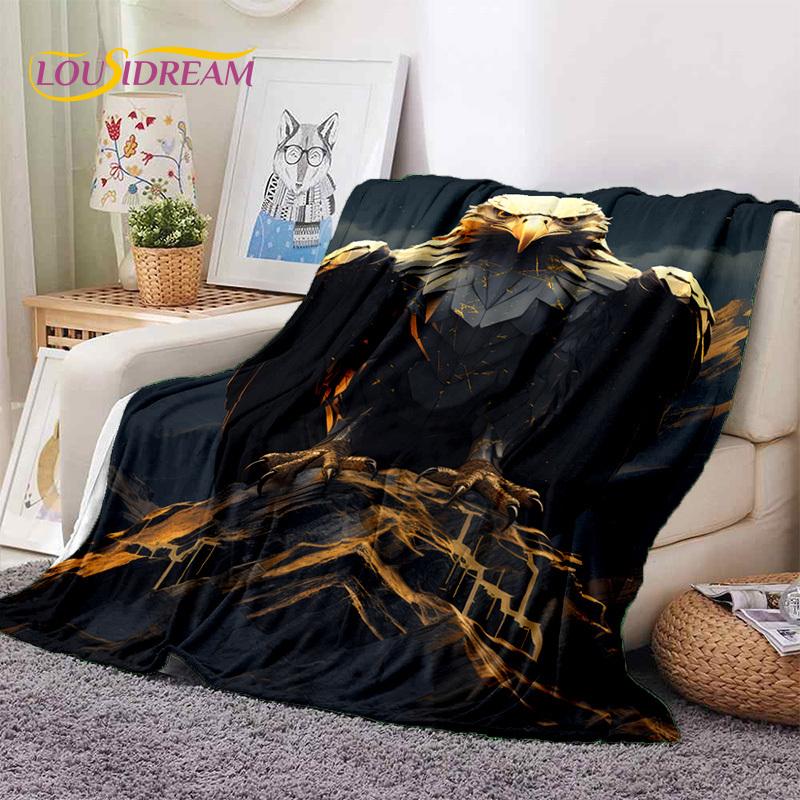 3D Cute Owl Eagle Birds Cartoon HD Soft Flannel Blankets,Throw Blanket Comfortable Blanket for Picnic Beds Home Bedroom Kid Gift