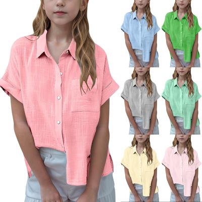 Children's Clothing, -color Shirts, Short-sleeved Casual Loose Tops