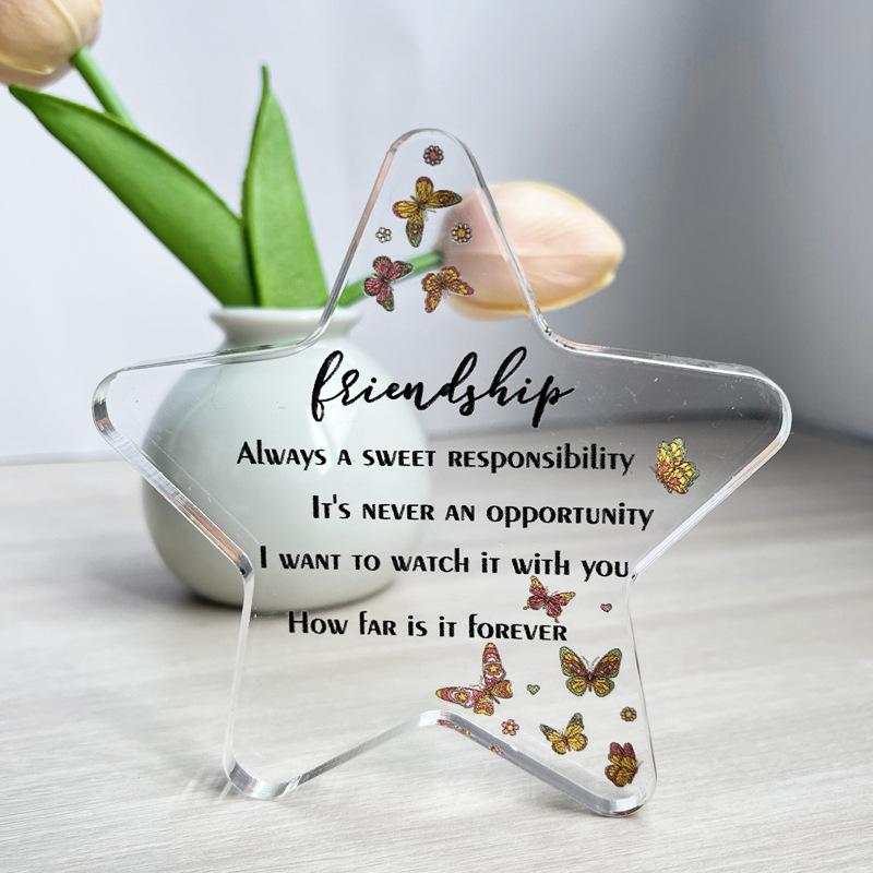 Pentagramm Transparentes Acryl Geschenk für Freunde Freundschaftssouvenir Dekorative Geschenkanhänger