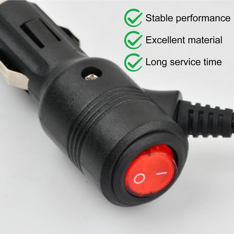 1pcs Universal Car Cigarette Lighter 12-24V Splitter Adapter 1 Male To 2 Female Sockets Y Splitter with On Off Switch 20cm New