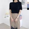Shop   Korean Women S baSic SeaSonal Inner Short Sleeve Knit Wdm Wkn 2l Ppt 1025