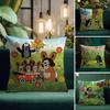 TThe LittleE Mole Cartoon Cushion Cover Natural Linen Pillow Case DoubleSided Print Decorative Sofa Pillowcase Home Decor Gift
