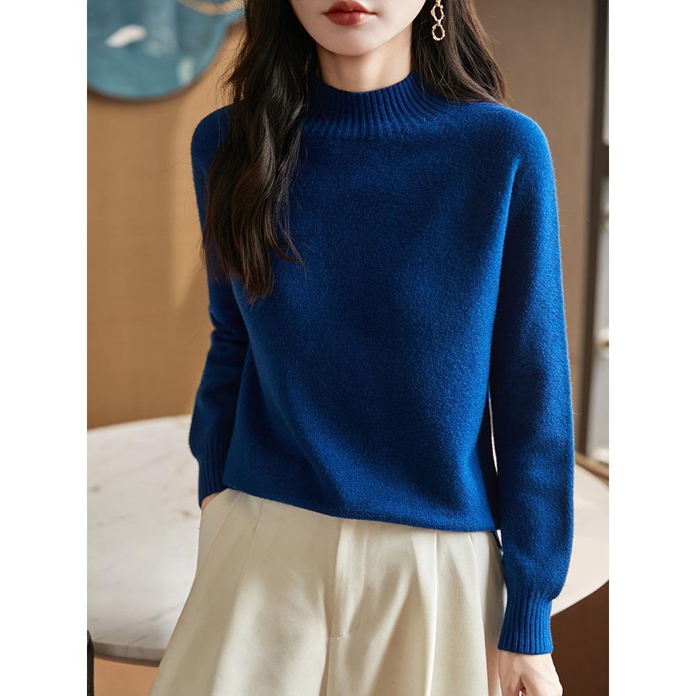 The New Semi-high-neck Sweater for Women In Autumn and Winter Is A Simple Base Layer, A Slimming and Versatile Inner Layer Top