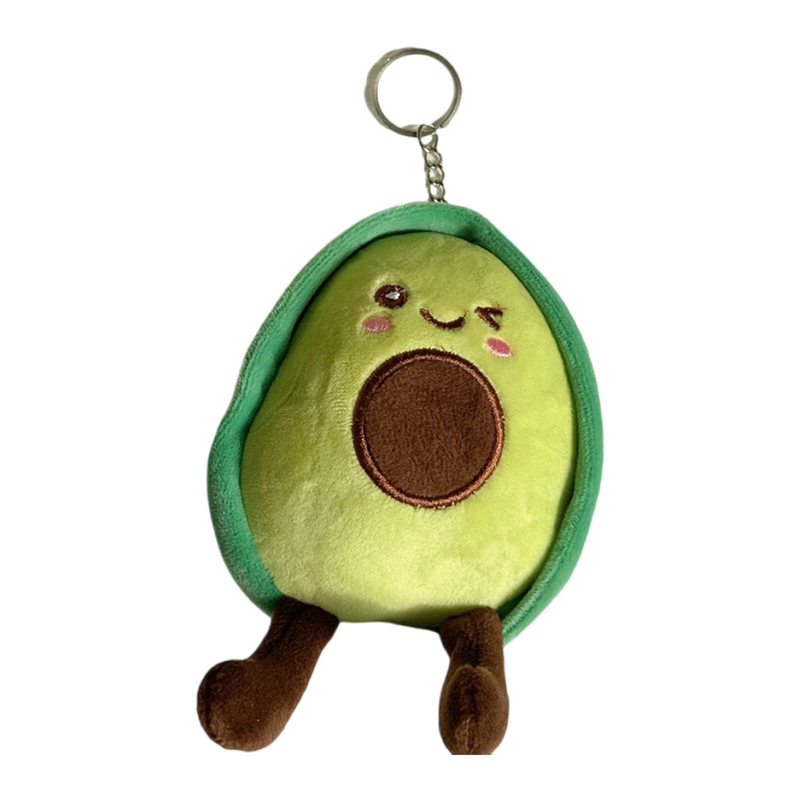 

Stylish Avocado Pendant Keychain Fashionable Plush Toy Accessory Soft Polyester Yolk Bag Charm for Girls and Women