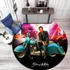 French legendary rock singer and actor Johnny Hallyday Round Carpet Soft Home Decoration Corridor Table and Chair Anti slip Outdoor Floor Mat rug H21