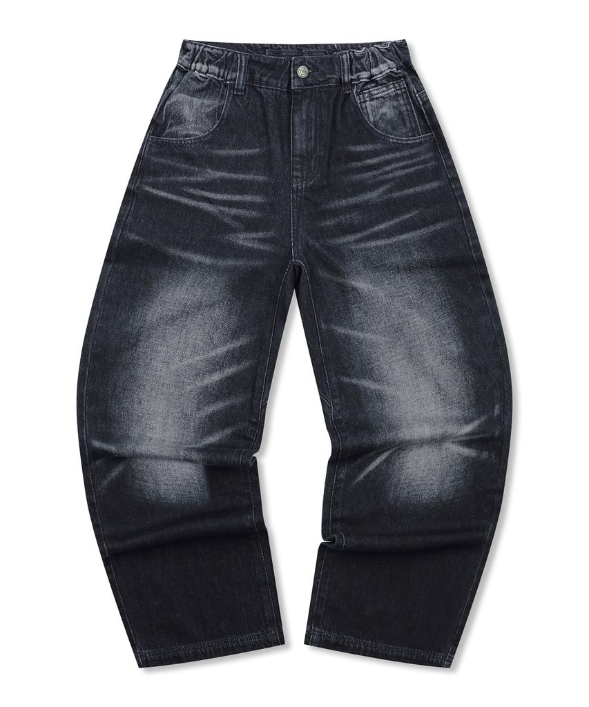GLACK Gp110 Picture Punk Washed Denim Pants (Black)