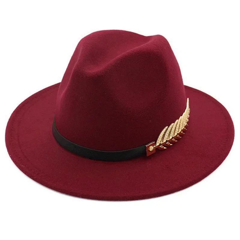 Simple Fashion Formal Occasion Couples Woolen Hats Large Brimmed Jazz Hats Autumn And Winter Fashion British Vintage Top Hats