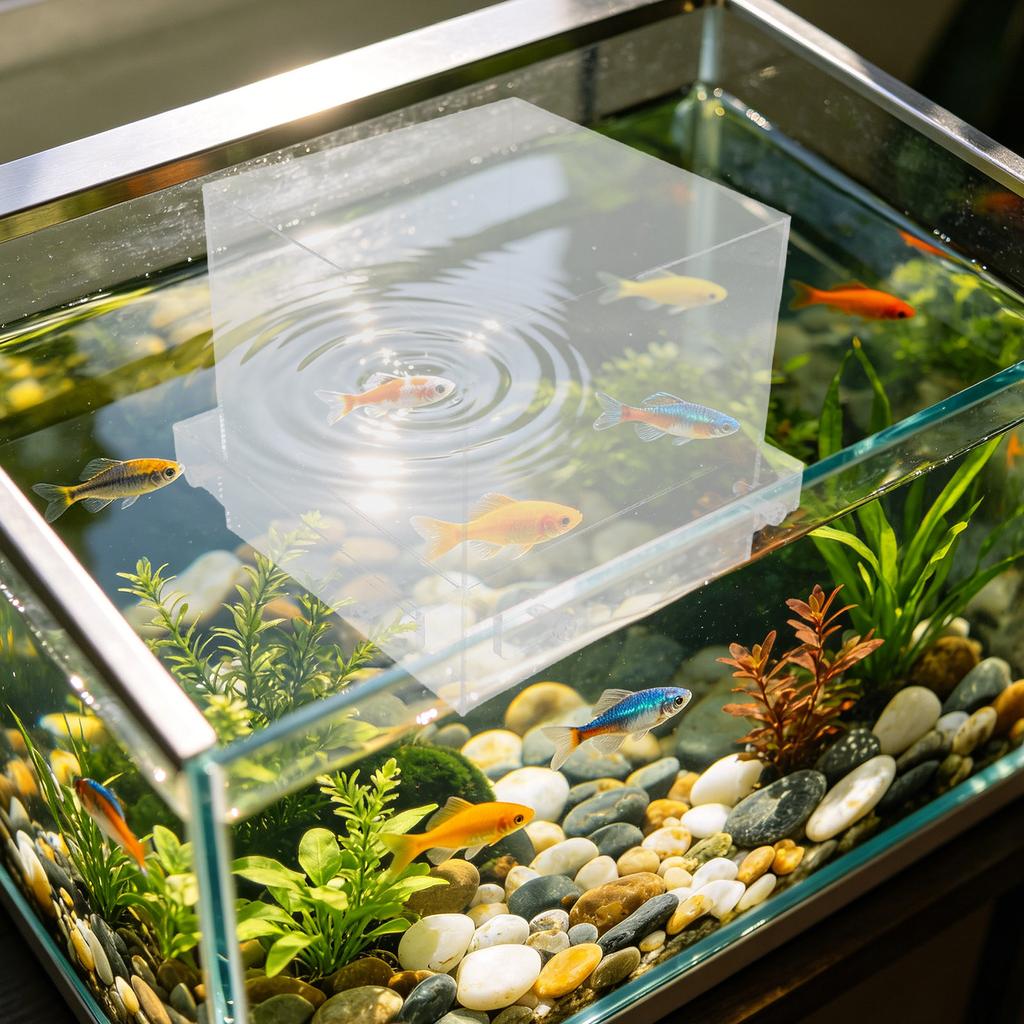 Betta Fish Tank Acrylic Suspended Aquarium Negative Pressure Design Space Saving Vertical Mounting Auto Water Replenisher Water