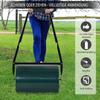 30 L Garden Lawn Roller with Water/Sand Filled Drum, Heavy Duty Steel Lawn Push Rolling Tool, Dark Green