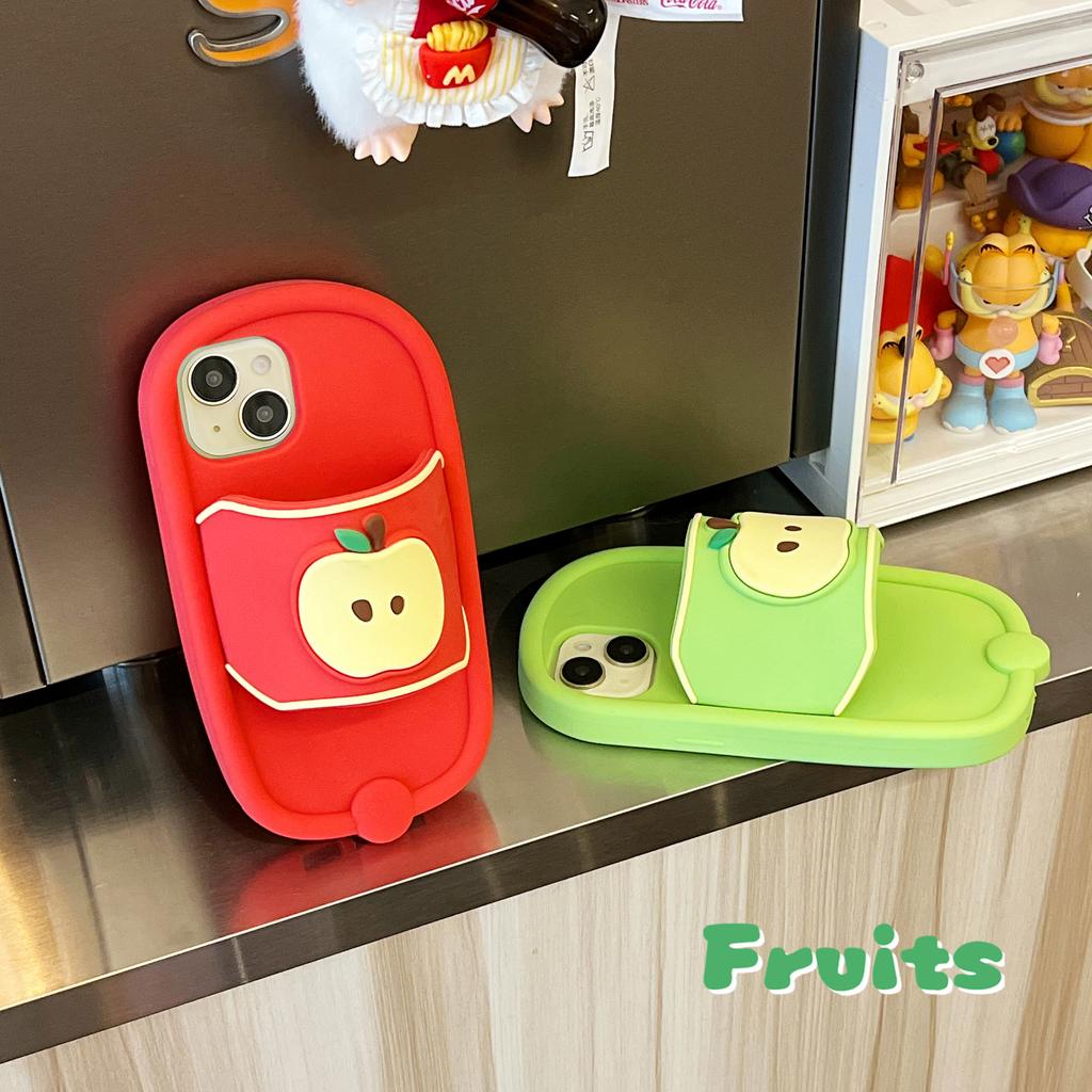 For iPhone 15 Silicone Case Unique Apple Slipper Style Shockproof Phone Back Cover