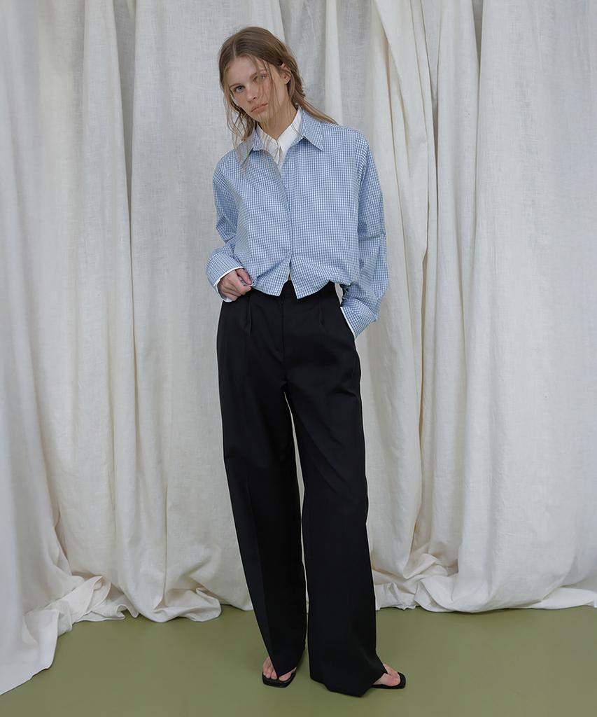 Lonkeu Essentiel Back Banding Pintuck Trouser_Slacks (Black)