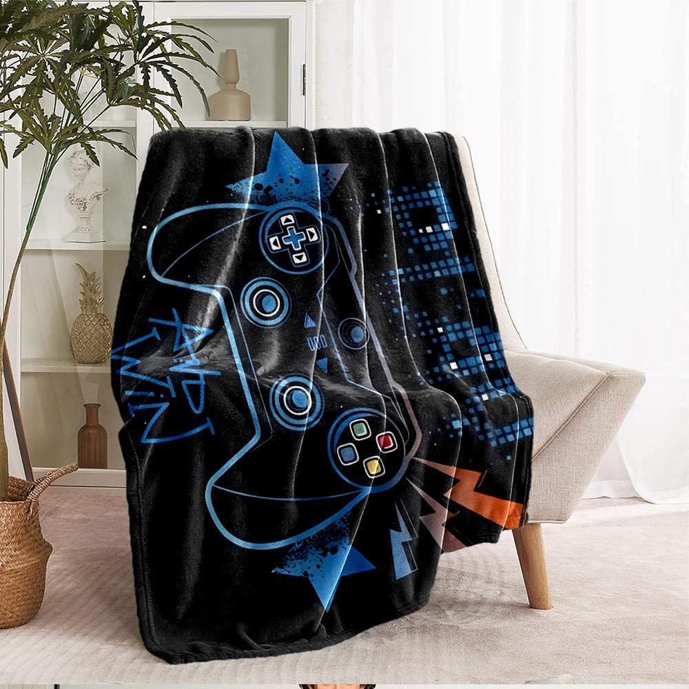 Game Controller Theme Printed Blanket - Perfect for Couch, Bed, Travel & Outdoor Use | Machine Washable, Cozy & Durable.