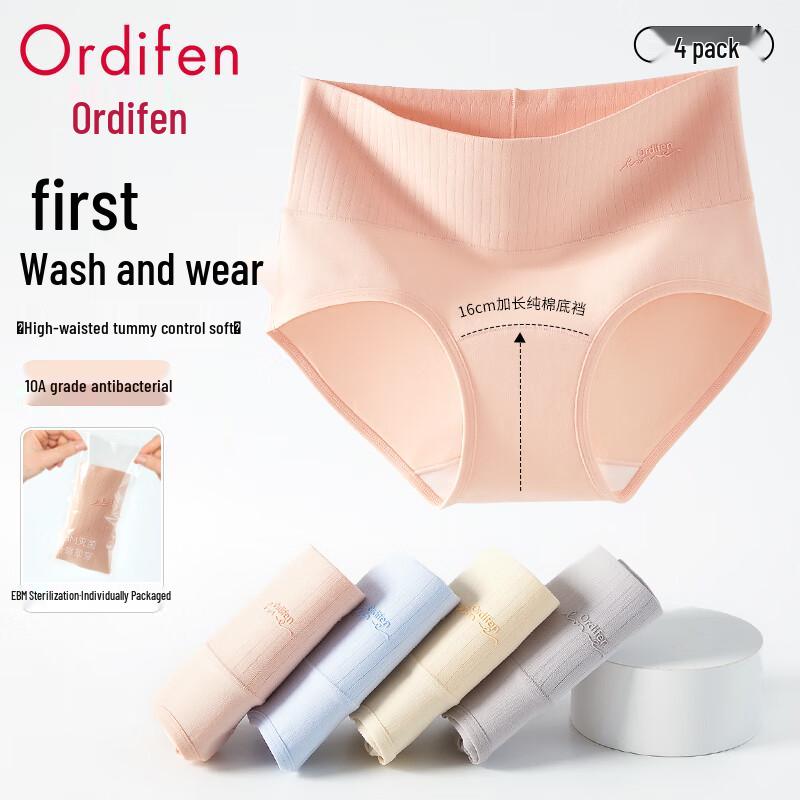 

Odifen Women s High-Waist Tummy Control Cotton Briefs (4-Pack) 2XL