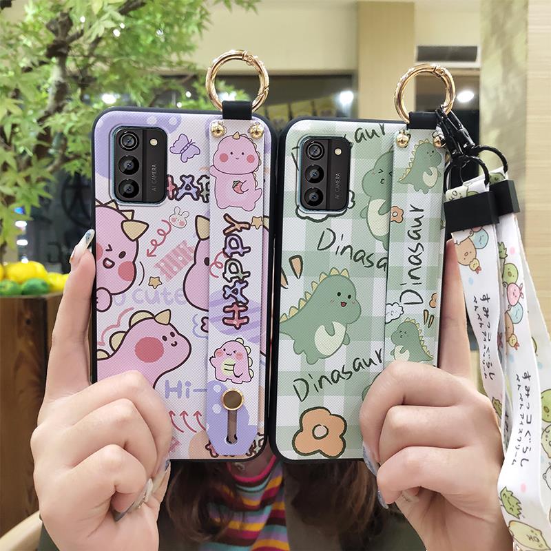 Wristband Dirt-resistant Phone Case For Nokia G100 Wrist Strap Anti-knock Durable Back Cover Anti-dust Silicone Cartoon