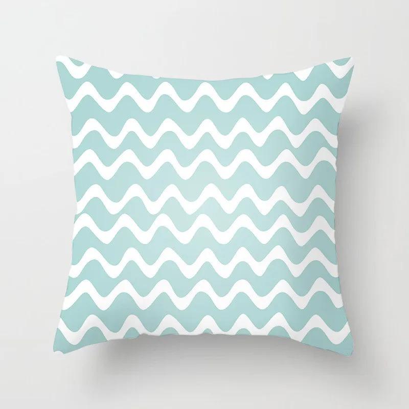 Mint Green Geometric Print Pillowcase Car Ornaments Office Living Room Home Pillowcase