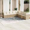 VidaXL Garden Lounge Set with Cushions 9 Pcs Beige Braided Resin 3217778